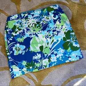 Talbots, Womens Plus Petites, skirt - blue and green floral. Size 22WP. Lined!